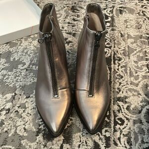 Sole Society Bronze Zipper Booties